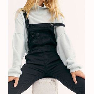 Free People Black Denim Overalls